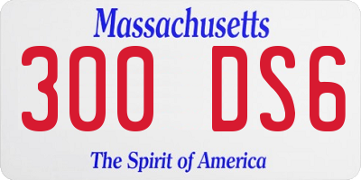 MA license plate 300DS6