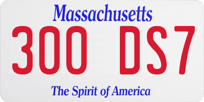 MA license plate 300DS7