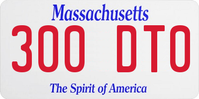 MA license plate 300DT0