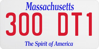 MA license plate 300DT1