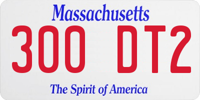 MA license plate 300DT2