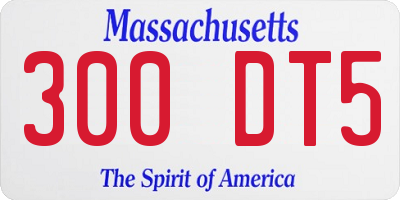 MA license plate 300DT5