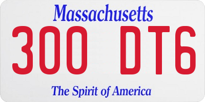 MA license plate 300DT6