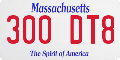 MA license plate 300DT8