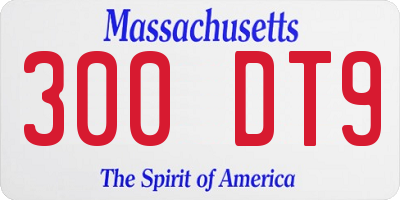 MA license plate 300DT9