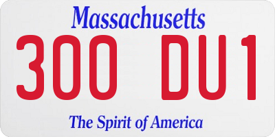 MA license plate 300DU1
