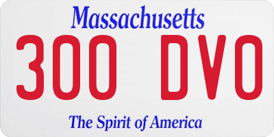 MA license plate 300DV0