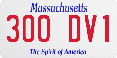 MA license plate 300DV1