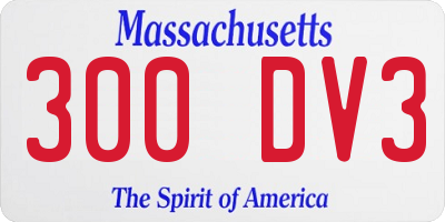 MA license plate 300DV3