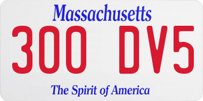 MA license plate 300DV5
