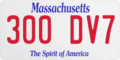 MA license plate 300DV7