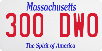 MA license plate 300DW0