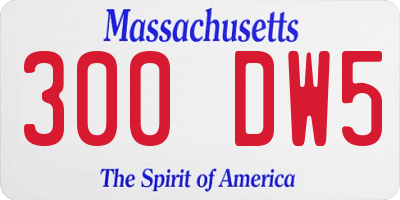 MA license plate 300DW5