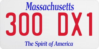 MA license plate 300DX1