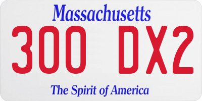 MA license plate 300DX2