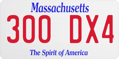 MA license plate 300DX4