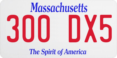 MA license plate 300DX5