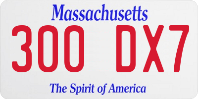 MA license plate 300DX7