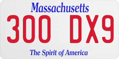 MA license plate 300DX9