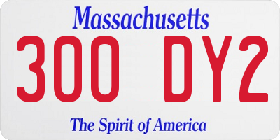 MA license plate 300DY2