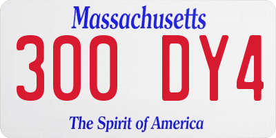 MA license plate 300DY4