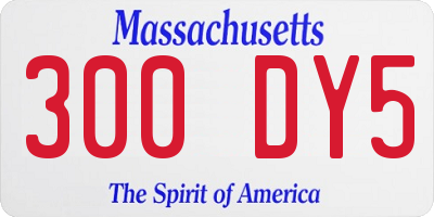 MA license plate 300DY5