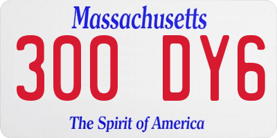 MA license plate 300DY6