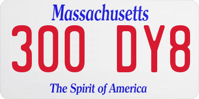 MA license plate 300DY8