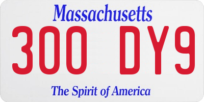 MA license plate 300DY9