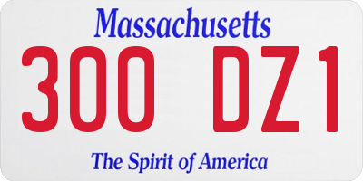 MA license plate 300DZ1