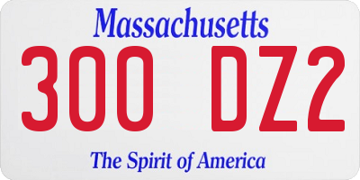MA license plate 300DZ2
