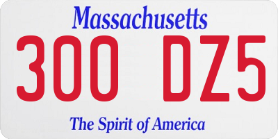 MA license plate 300DZ5