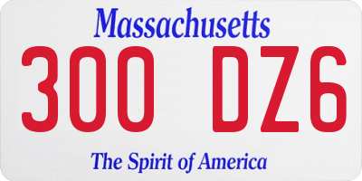 MA license plate 300DZ6