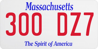 MA license plate 300DZ7
