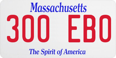 MA license plate 300EB0