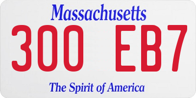 MA license plate 300EB7