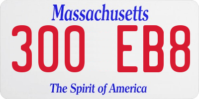 MA license plate 300EB8
