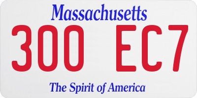 MA license plate 300EC7