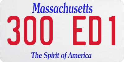 MA license plate 300ED1