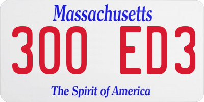 MA license plate 300ED3