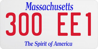MA license plate 300EE1