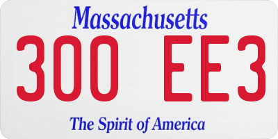 MA license plate 300EE3