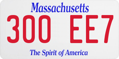 MA license plate 300EE7