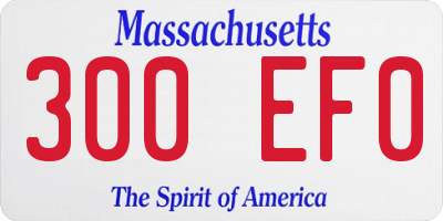 MA license plate 300EF0