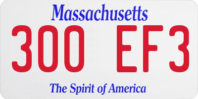 MA license plate 300EF3