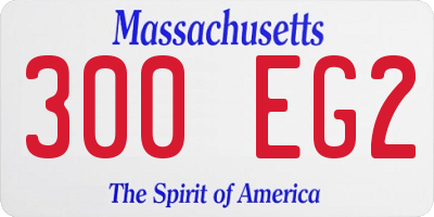 MA license plate 300EG2