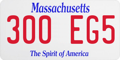 MA license plate 300EG5