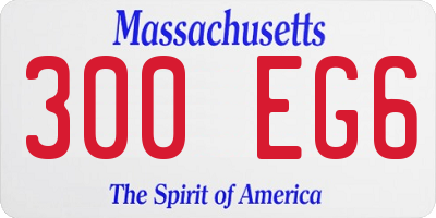 MA license plate 300EG6