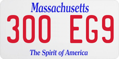 MA license plate 300EG9