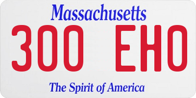 MA license plate 300EH0